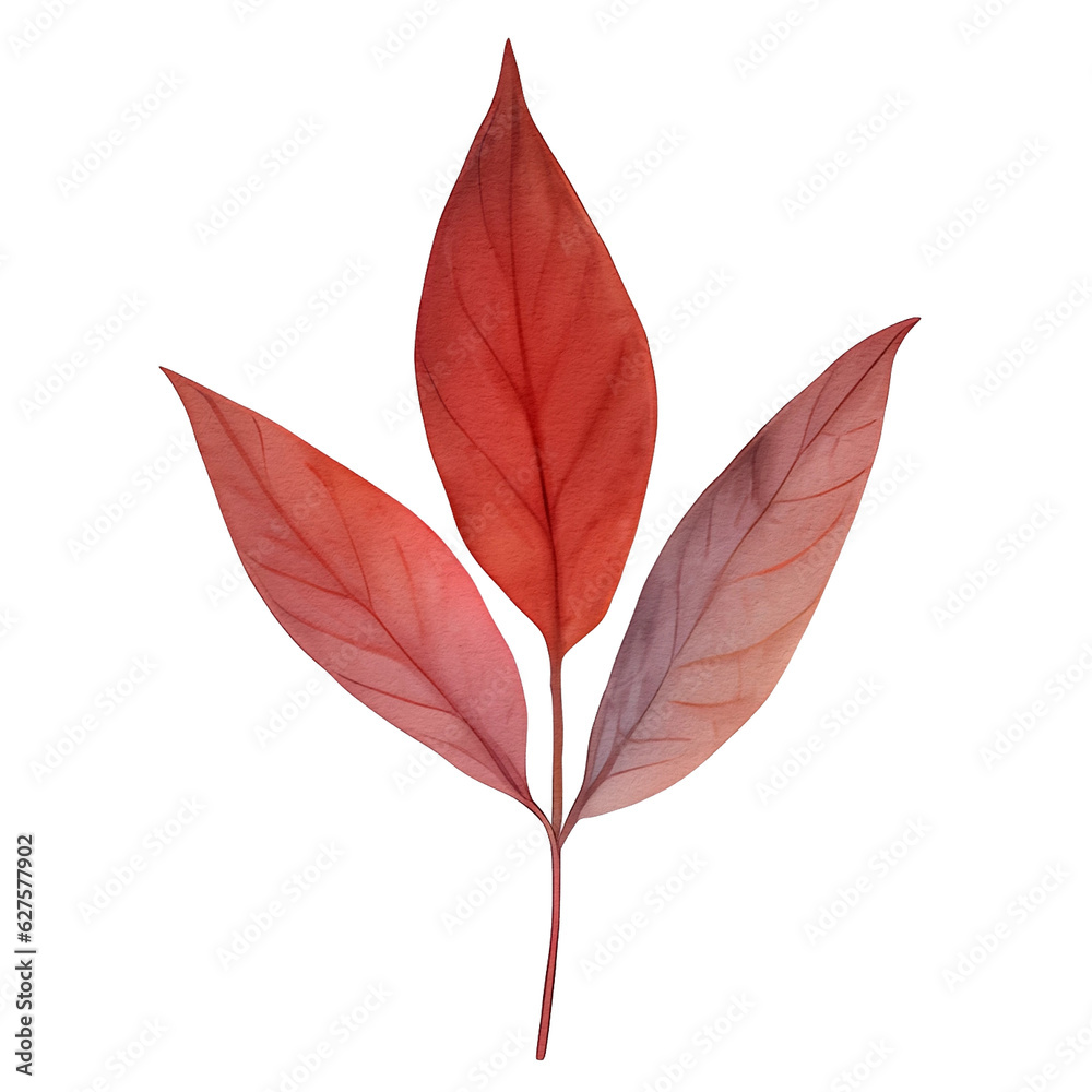 watercolor autumn leaf, ai generative