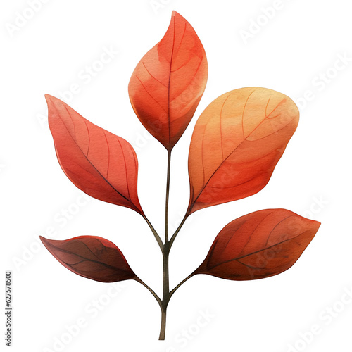 watercolor autumn leaf, ai generative