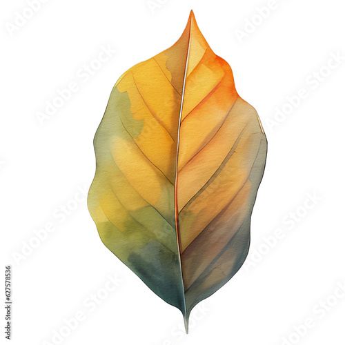 watercolor autumn leaf, ai generative