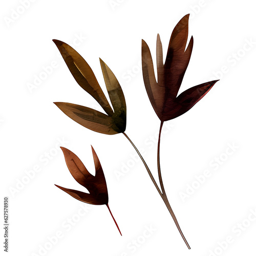 watercolor autumn leaf, ai generative
