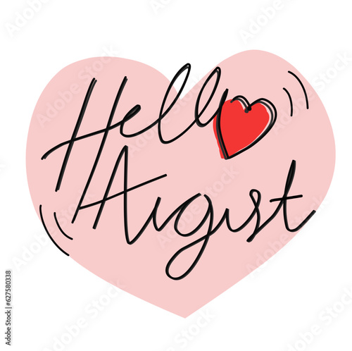 one continuous line lettering hello august