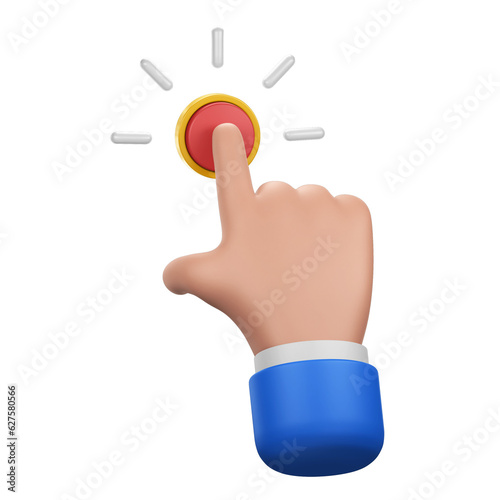 Hand Gesture Pressing Red Button