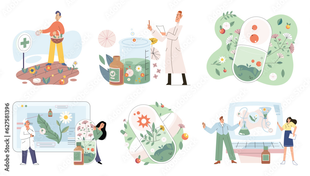 Doctor checking medicinal herbs. Natural herbal medicine selection. Scientist with natural drug research, Green herbal medicine discovery science lab. Scientist doctor making alternative medicine herb Doctor checking medicinal herbs. Natural herbal medicine selection. Scientist with natural drug research, Green herbal medicine discovery science lab. Scientist doctor making alternative medicine herb