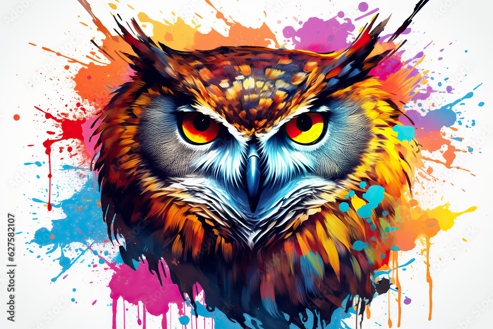 Owl. Pop art. Generative AI.
