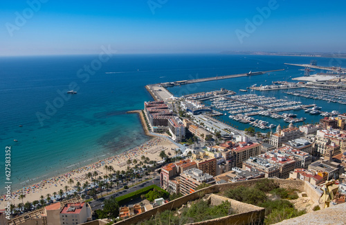 View of the city of Alicante from the fortress of Santa Barbara Spain