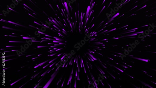 Pink purple blue dust particles explosion, Light ray beam effect.4K Gold Explosion effect. Festive Fireworks. abstract tunnel corridor with glowing neon lights, Rotating Light Tunnel in Dark Space 4k