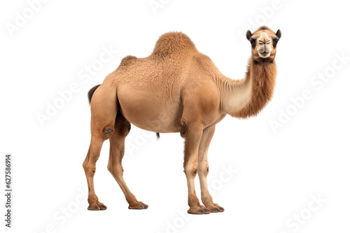 Isolated Transparent Background Bactrian Camel. Generative AI