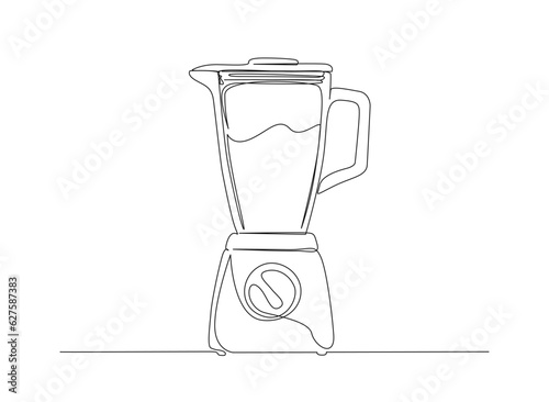 Blender or juicer one line vector. Continuous one line drawing of Blender. Editable stroke.