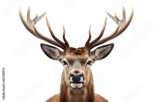 Close-Up of Caribou Isolated on Transparent Background. Generative AI