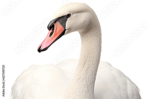 Close-Up of Swan Isolated on Transparent Background. Generative AI