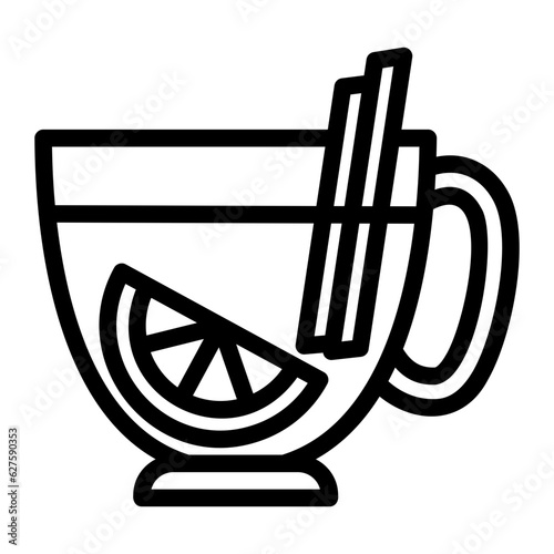 mulled wine line icon
