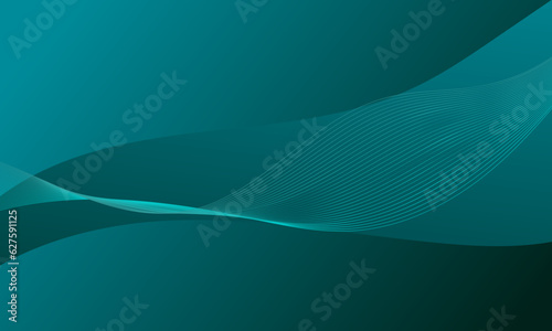 green lines wave curves with gradient abstract background