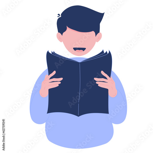 illustration of a man reading the news
