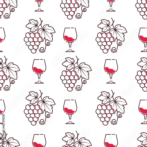 Winery and wine tasting degustation pattern vector