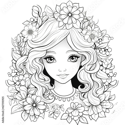 coloring page for kids  simple  white background