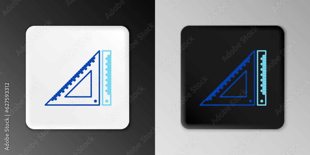 Line Triangular ruler icon isolated on grey background. Straightedge symbol. Geometric symbol. Colorful outline concept. Vector Line Triangular ruler icon isolated on grey background. Straightedge symbol. Geometric symbol. Colorful outline concept. Vector