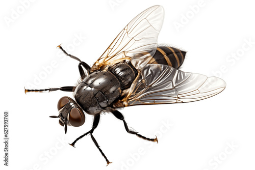 Dirty Common Housefly Viewed from Up High Mus Isolated on Transparent Background. Generative AI