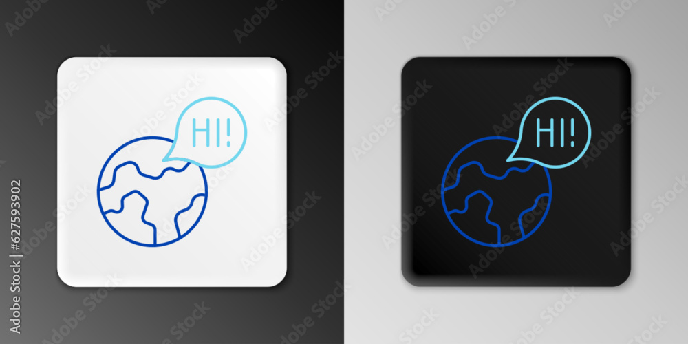 Line Learning foreign languages icon isolated on grey background. Translation, language interpreter and communication. Colorful outline concept. Vector Line Learning foreign languages icon isolated on grey background. Translation, language interpreter and communication. Colorful outline concept. Vector