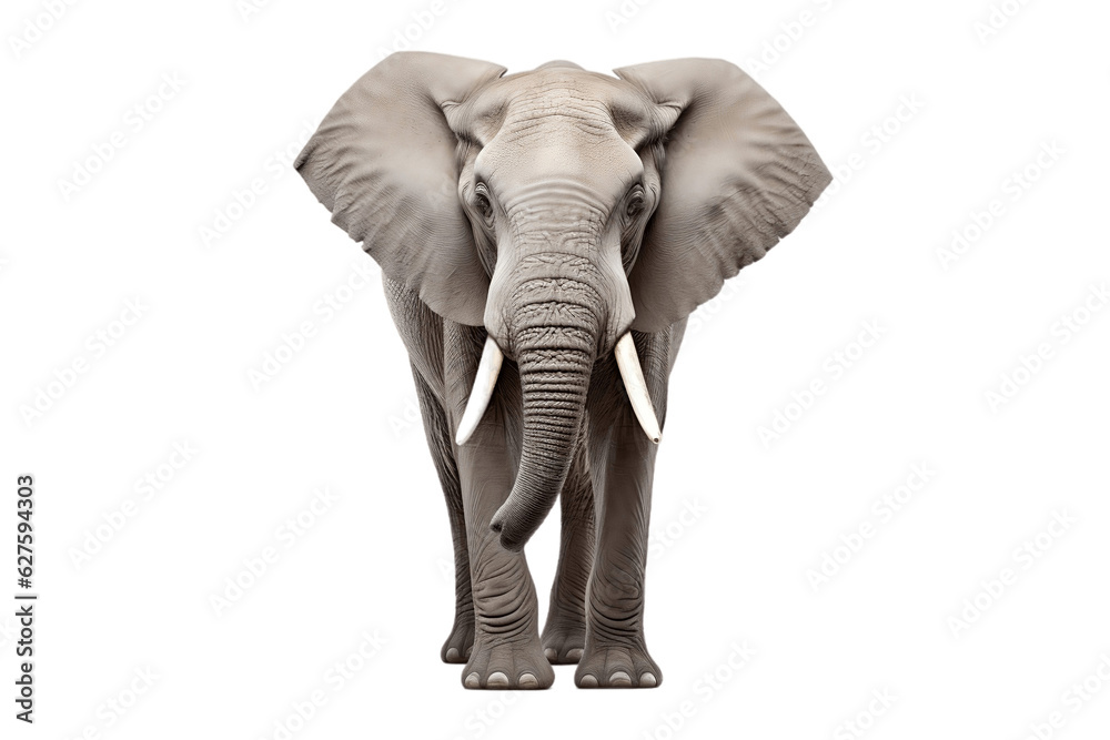 Elephant Isolated on Transparent Background. Generative AI