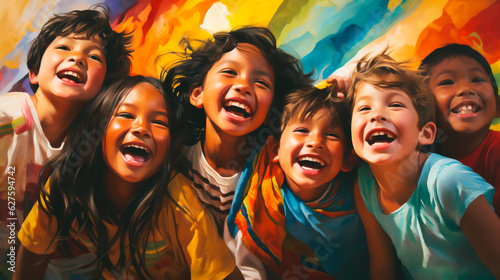 A vibrant image symbolizing ethnic pride and cultural connection, portraying diverse adolescents joyfully engaging in traditional activities and cultural practices