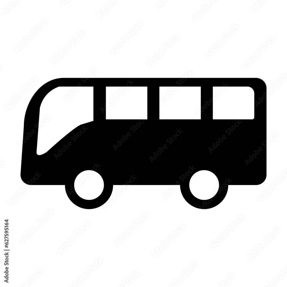 Illustration of a bus, bus icon vector, bus icon isolated on white background.