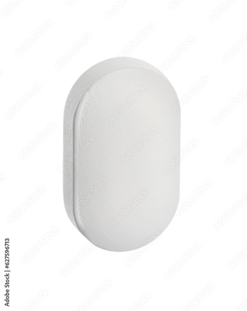 Obraz premium One pill isolated on white. Drug therapy