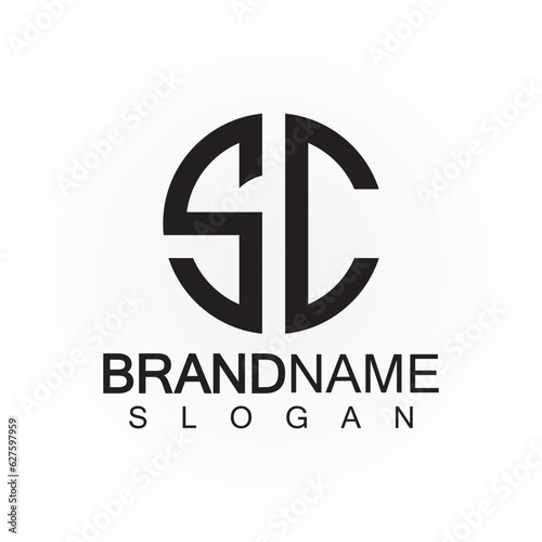 Alphabet letters monogram logo CS,SC,S and C, elegant and Professional letter icon design