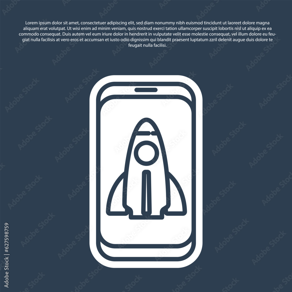 Blue line Business startup project concept icon isolated on blue background. Symbol of new business, entrepreneurship, innovation and technology. Vector Blue line Business startup project concept icon isolated on blue background. Symbol of new business, entrepreneurship, innovation and technology. Vector
