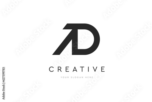 Creative Modern Trendy Typography A D Letters Logo Design Simple Clean Minimalist Logo For Corporate Branding. 