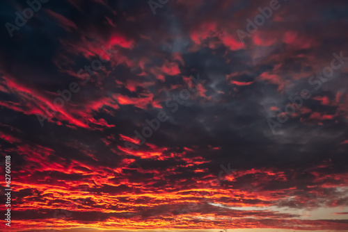 The Breathtaking Beauty of a Blood Red Sunset Sky