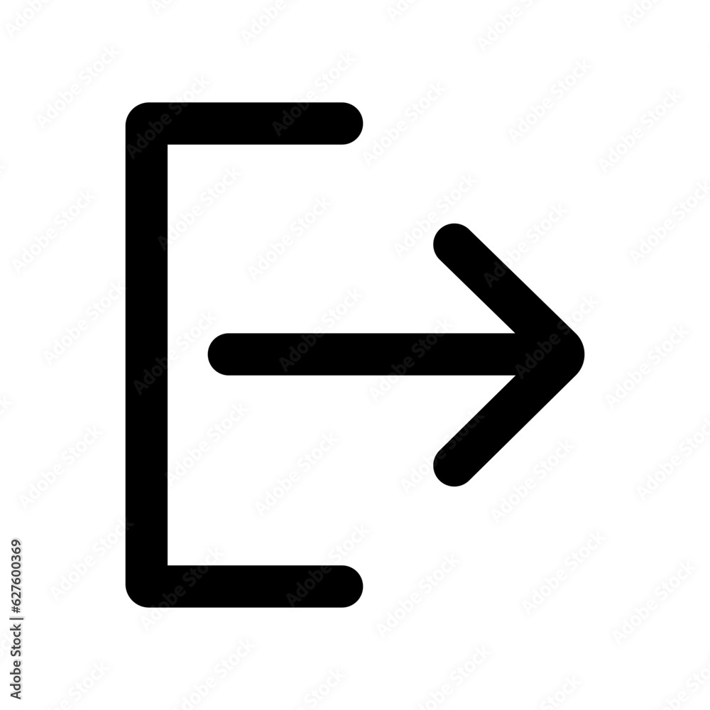 Logout icon vector, logout icon flat trendy vector illustration isolated on white background. Logout icon vector, logout icon flat trendy vector illustration isolated on white background.