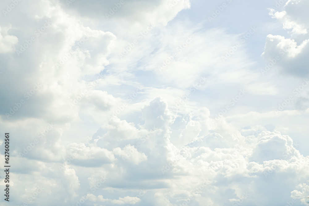 Heavenly Skies: White and Blue Fluffy Clouds Heavenly Skies: White and Blue Fluffy Clouds