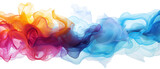Multi -colored, colorful smoke. Line/wave of air paint. Color cloud. Isolated on a transparent background. KI.