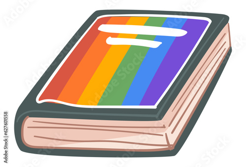 Book with rainbow cover publication with hardcover