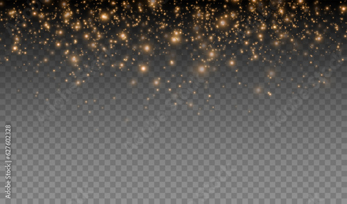 Obraz na płótnie Gold sparkles background. Vector shining particles