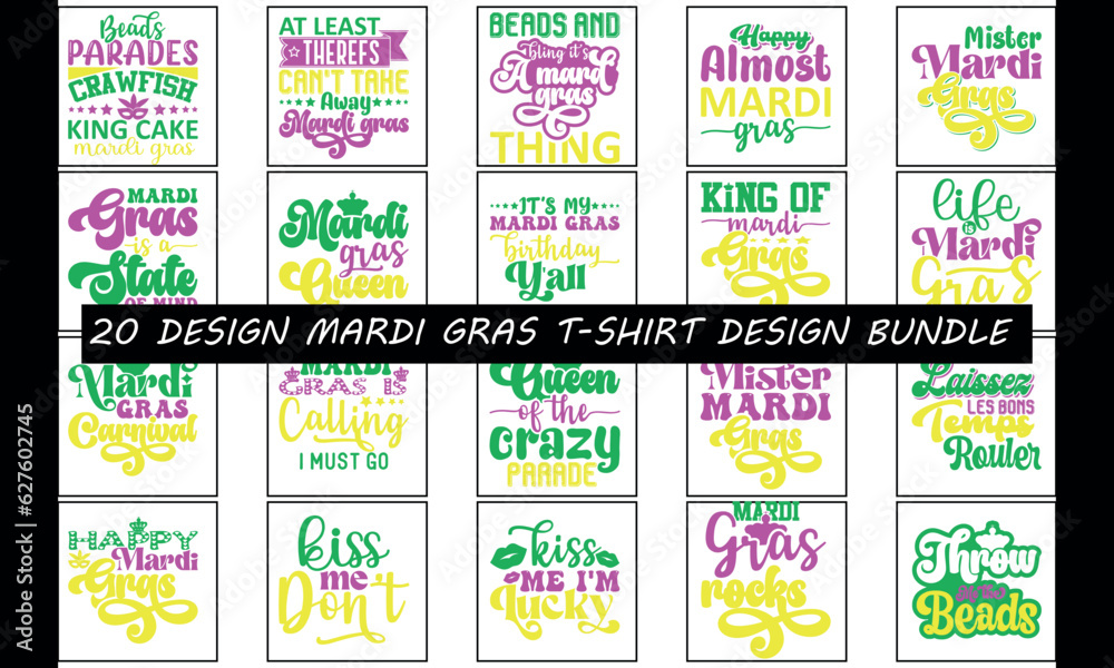 Mardi Gras T-shirt Design Bundle