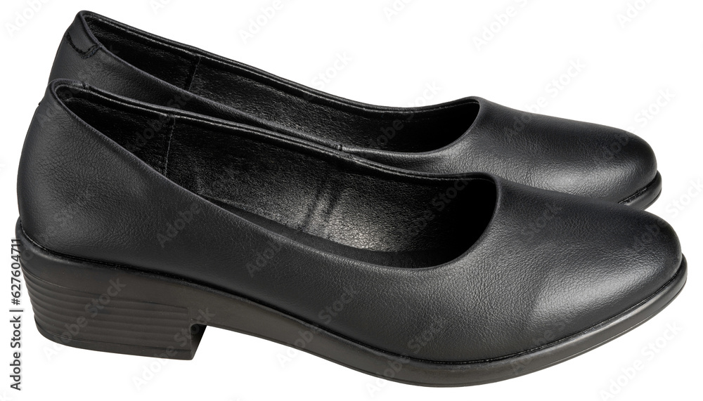 Φωτογραφία Black court shoes isolated on white background, Women shoes, Piccadilly on white Background PNG File