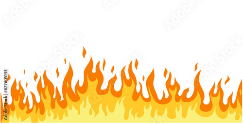 Cartoon Fire Flames Set isolated on White Background 
