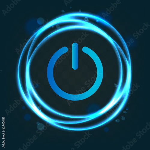 Futuristic technology power button. Abstract  background .Vector Illustration