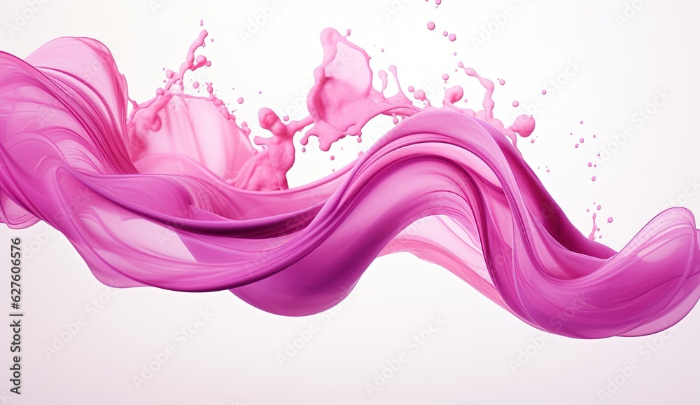 Generative AI, Flowing light pink, viva magenta smoke with splashes. Soft fluid banner, spring female mood, 3D effect, modern macro realistic abstract background illustration, ink in water effect.. Generative AI, Flowing light pink, viva magenta smoke with splashes. Soft fluid banner, spring female mood, 3D effect, modern macro realistic abstract background illustration, ink in water effect..