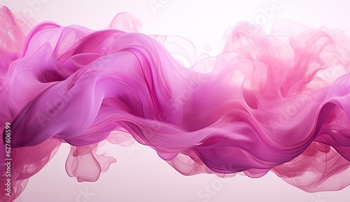 Generative AI, Flowing light pink, viva magenta smoke with splashes. Soft fluid banner, spring female mood, 3D effect, modern macro realistic abstract background illustration, ink in water effect..