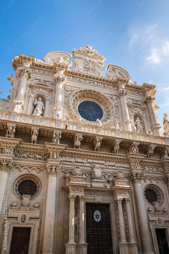 The facade Basilica of Santa Croce with smooth columns