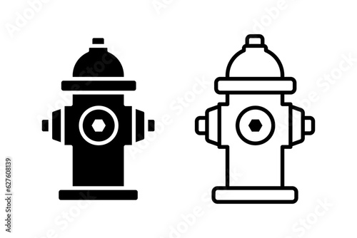 Fire hydrant vector icons set. Water hydrant symbol