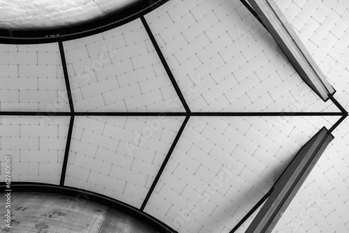 Photography Portland Towers Corporate Offices underneath shows the constructions symmetric patterns