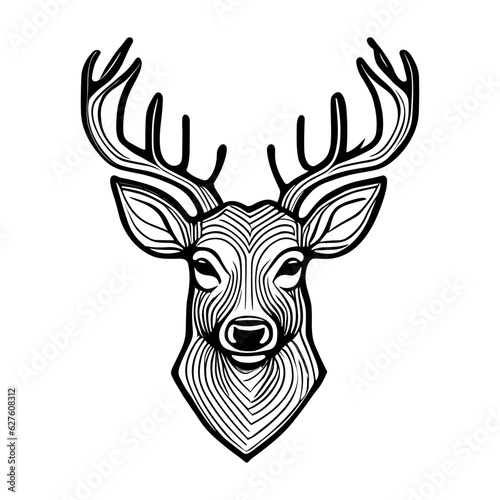 Free vector hand drawn deer. animal wild  horn and nature wildlife  mammal reindeer  horned antler