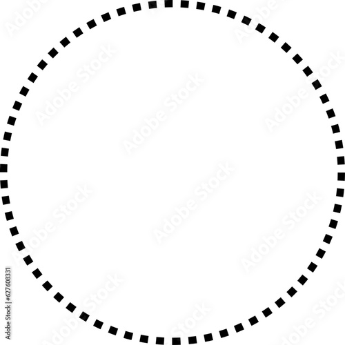 Dashed line basic geometric shapes. Dashed outline of circle, oval, square, triangle and star. Icon of cut frame. Vector illustration