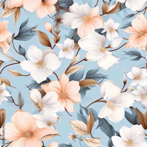 wallpaper design floral design  in the style of soft and dreamy pastels  ai generated. 