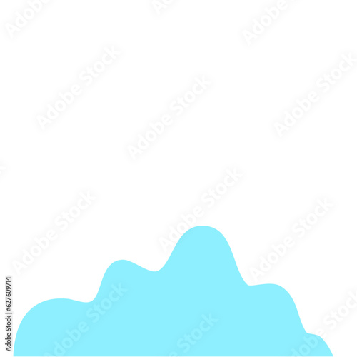 Blue Cloud Cartoon In Flat Style