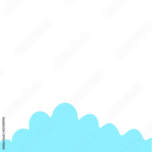 Blue Cloud Cartoon In Flat Style