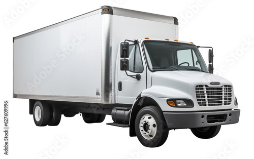 Cargo Delivery Van or Truck on transparent background. AI